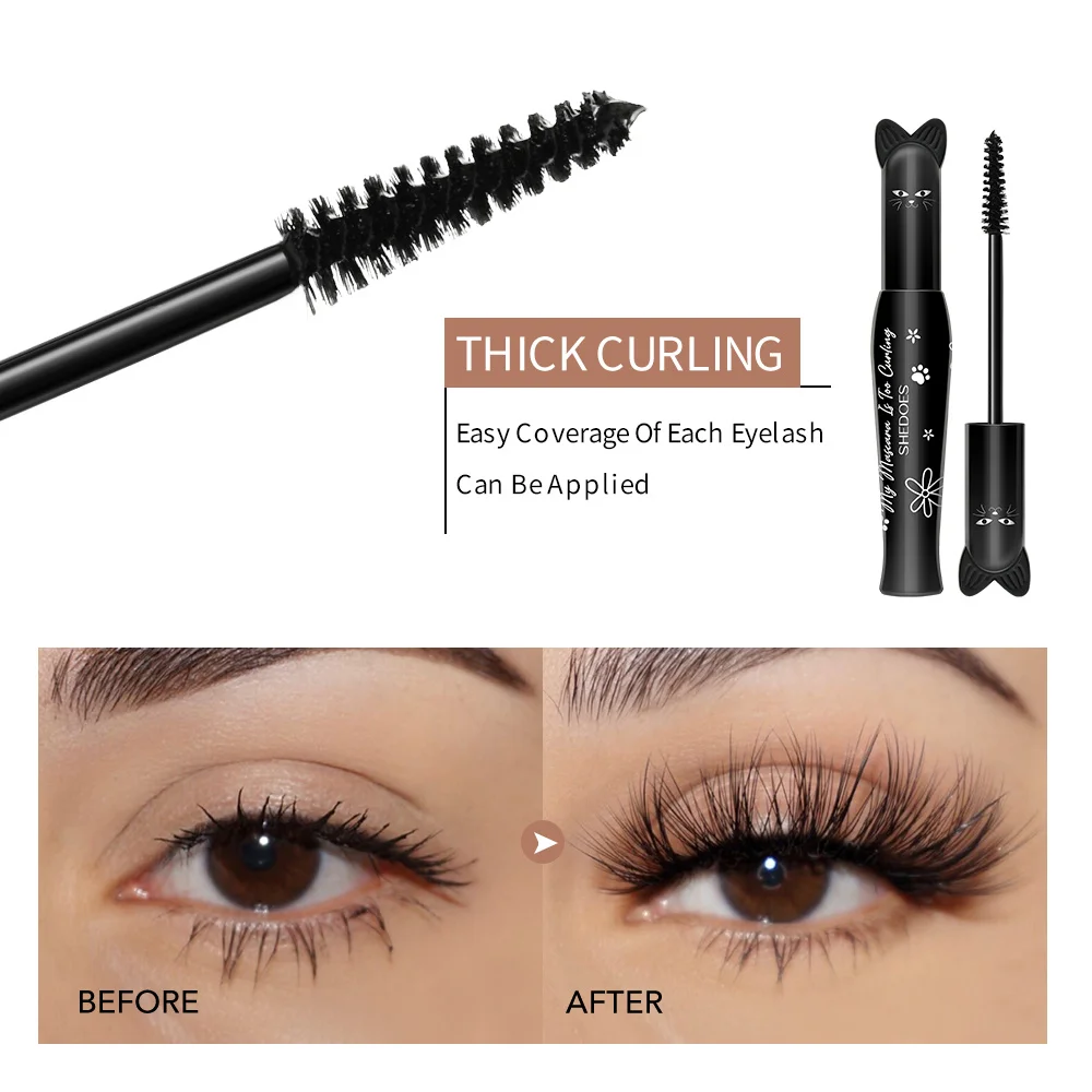 黒色の防水・防汗・濃密で細長いカールを実現する、にじまないマスカラ
