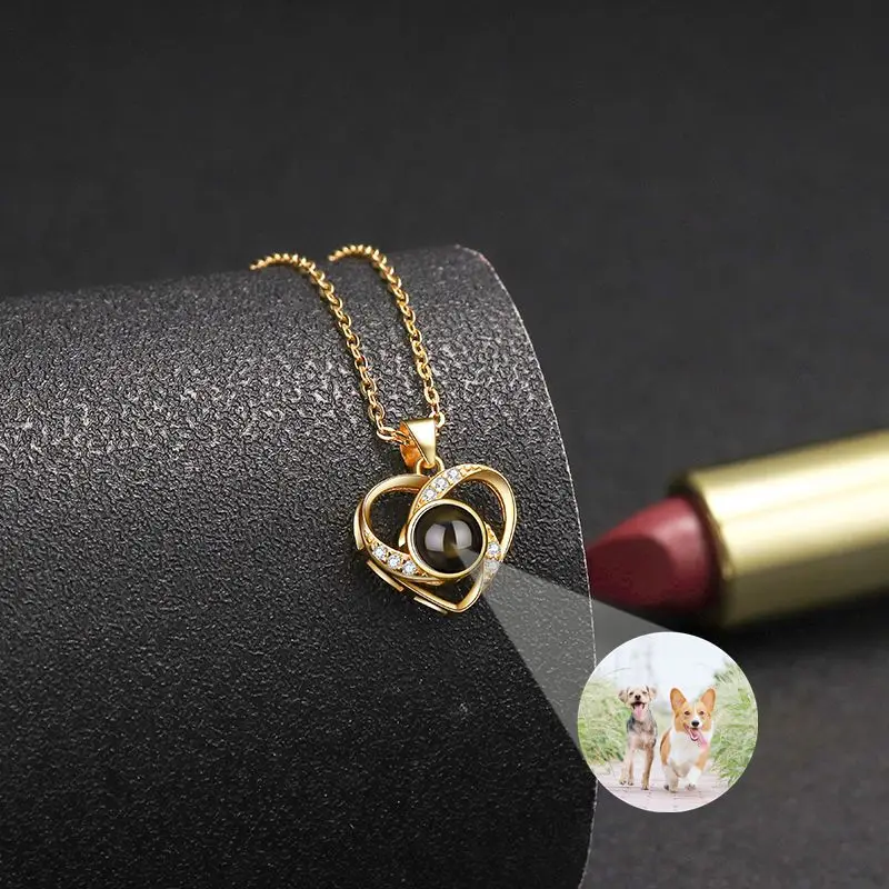 Heart Necklace for Women Necklace 925 Silver Chain Custom Photo Projection Photo Necklace Birthday Valentine's Day Gift Fashion