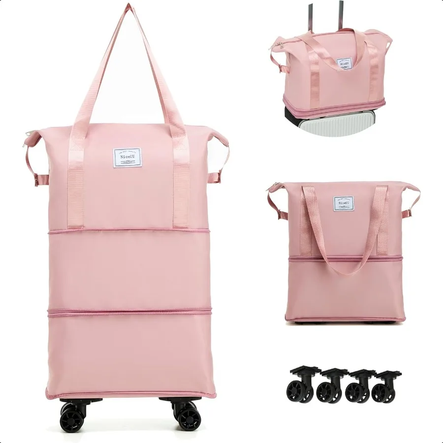 

Travel Rolling Duffel Bag with Removable Wheels CarryOn Lage