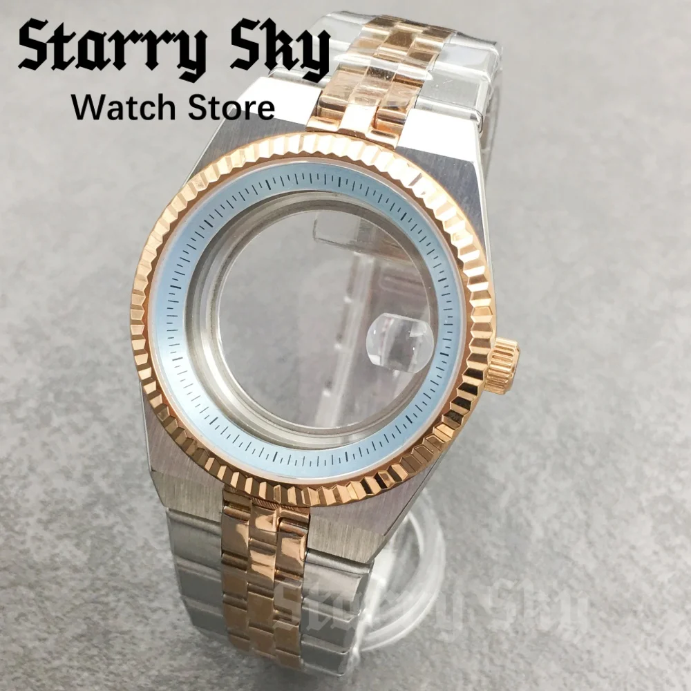 Starry Sky 36mm/40mm Sapphire Glass Stainless Steel Two Tone Rose Gold Land-Dwelwe Watch Cases Fit NH35 Movement Watch Accessory