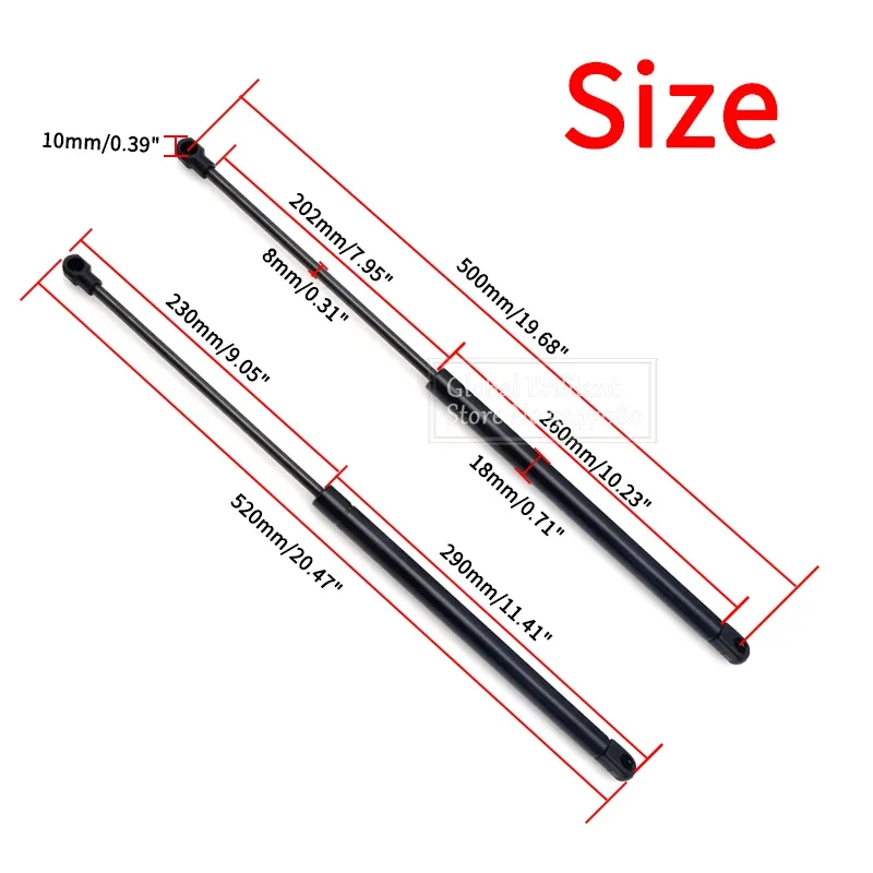 6Q6827550C 2x Rear Truck Tailgate Boot Gas Spring Shocks Struts Lift Supports Bars Rods Lifters Fit VW Polo Hatchback 9N 01-09