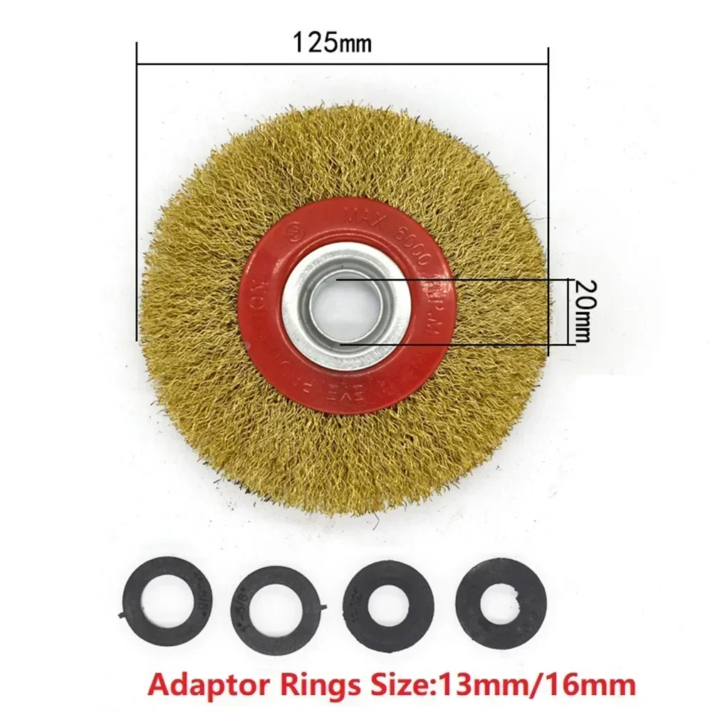 Imagem -02 - Venda Quente Fio de Roda de Escova Útil Novo Peça 20 30 mm Diâmetro do Furo Polegadas Ouro Mais Vermelho para Remover Pintura de Ferrugem