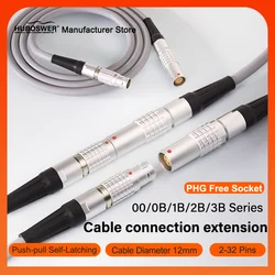 Cable Connection Extension Free Socket PHG 00B/0B/1B/2B/3B Series 2-32 Pin Push-Pull self-latching connector