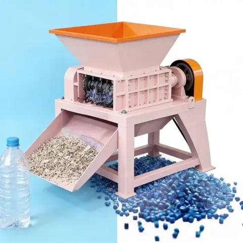 Automatic Waste Shredder  Recycling Packaging Waste Tire Rubber Safely Industrial Dual Shaft Waste Plastic Shredder Customized