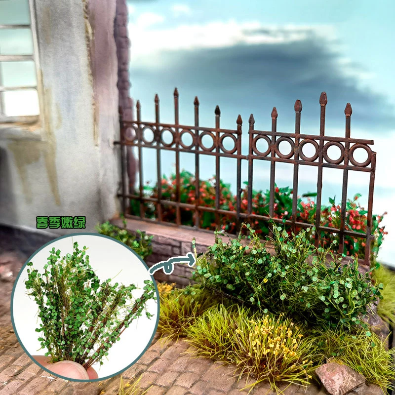 Simuliertes Sträuchergras-Modell DIY Militär-Eisenbahn-Sandtisch-Szenerie Vegetationsmaterialien Diorama-Materialien 1 Box – Detail 1