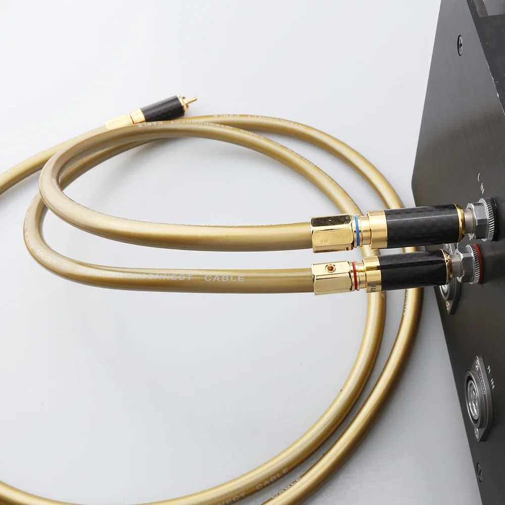 

Пара HIFI посеребренных аудиокабелей A70 Golden 5C RCA с разъемом RCA из углеродного волокна