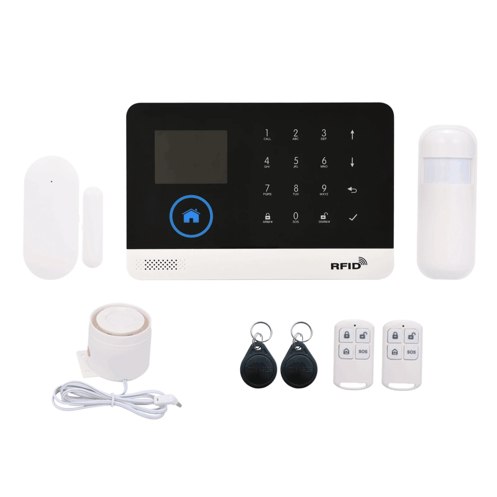 433MHz Wireless WIFI + GSM Auto-dial Alarm Security System LCD Display Door Sensor PIR Motion Sensor Phone APP Remote Control