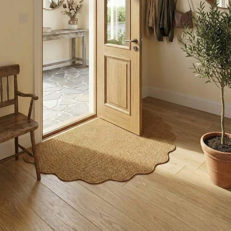 Half Round Door Mat Durable Non-Slip Backing Multi-purpose Use Welcome Mat for Entrance Hall Kitchen Balcony Garden Entrance