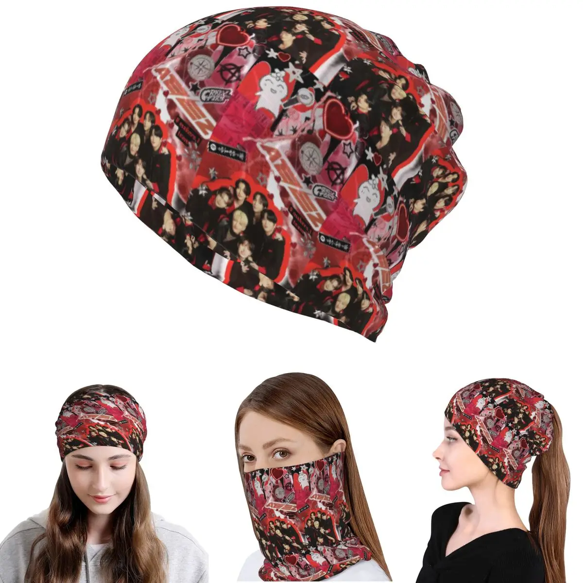 

Kpop Star Singer Idol ATEEZ ATINY Bandana Neck Gaiter Magic Scarf Multifunction Face Mask Beanies Hat for Men Women Adult