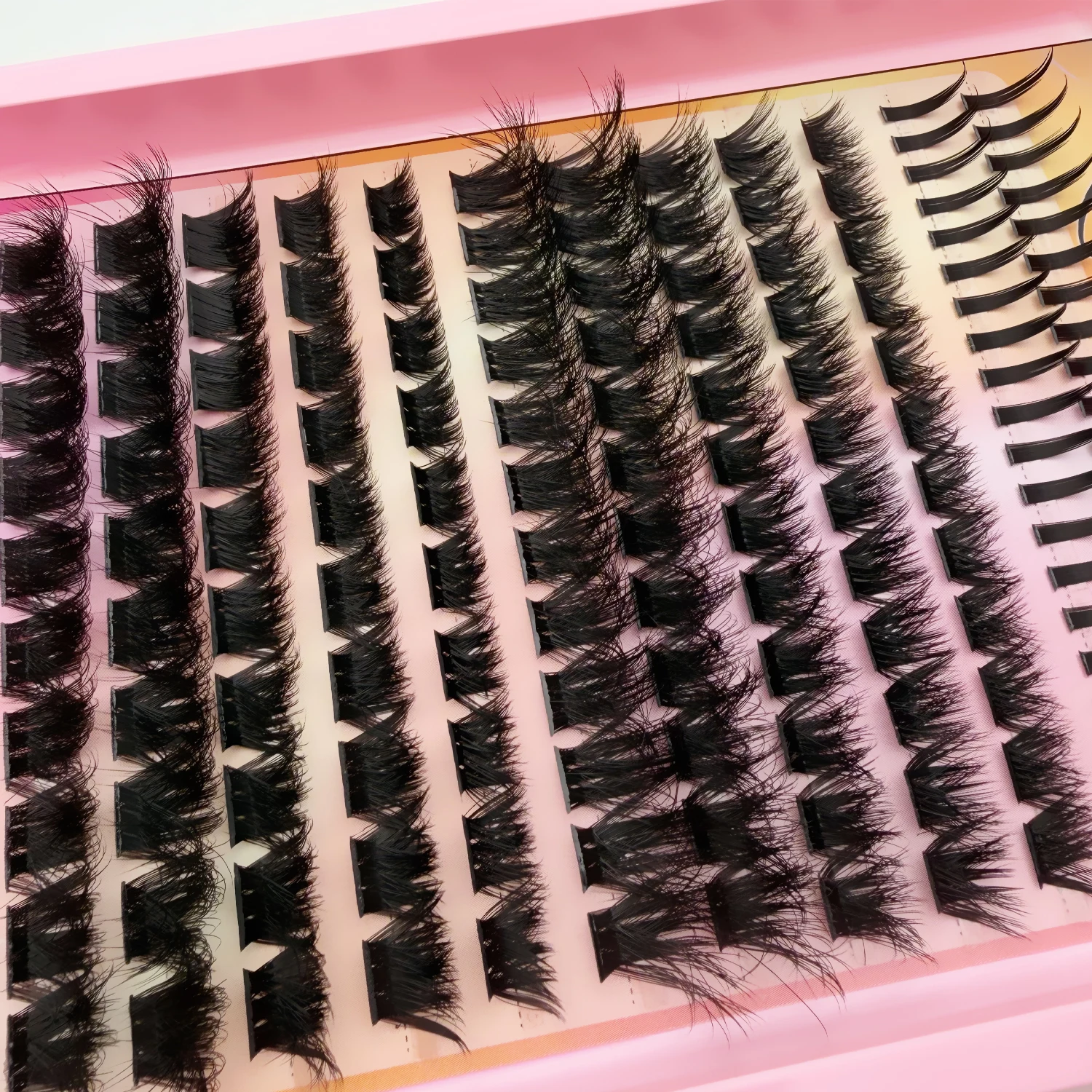 12 Reihen Gemischte Wimpernbüschel 2 Spikes & 10 Volumen 3D Faux Mink DIY Wimpernverlängerungen – Detail 5