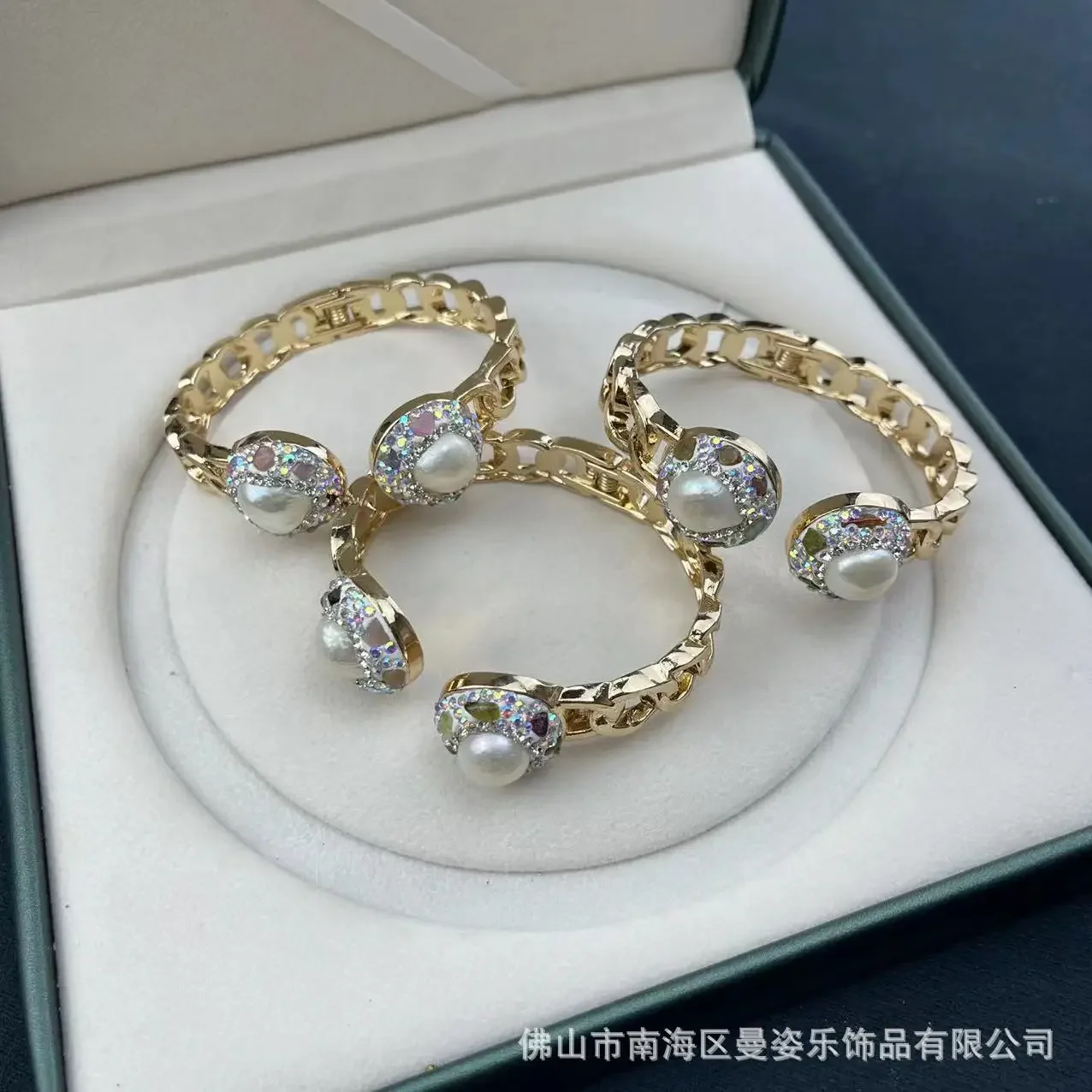 Baroque pearl clay inlaid tourmaline live color retention bracelet original design jewelry vintage jewelry