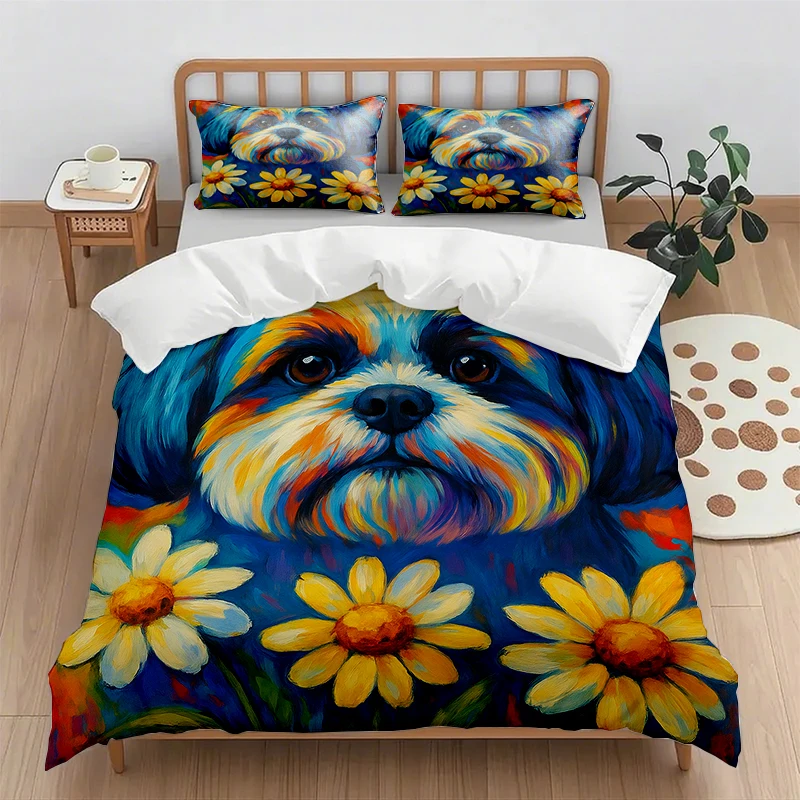

Digital printing quilt cover set quilt cover and pillowcase no bed sheets cartoon animal print quilt cover