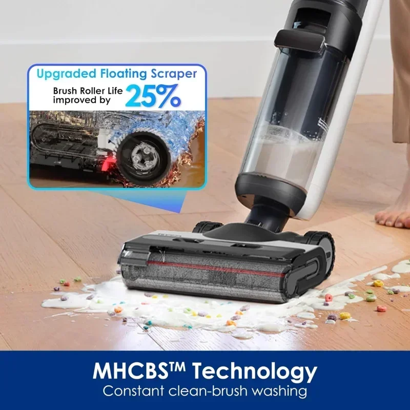 QWTTinecoes Floor ONE S7 Combo Smart Wet Dry Vacuum Cleaner Mop، 5 في 1 متعددة الوظائف حتى 65 دقيقة وقت التشغيل التنظيف الذاتي