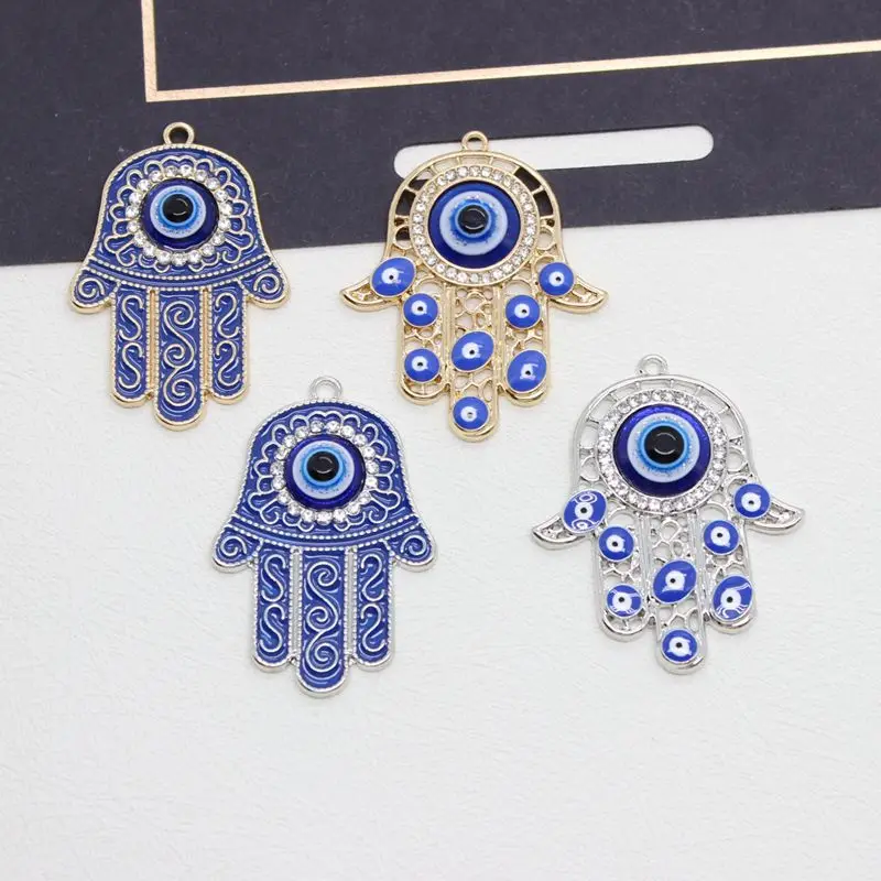 

Metal Blue Turkish Evil Eye Pendant Lucky Amulet Charms for Earrings Necklaces Bracelets DIY Jewelry Make Handmade Accessories