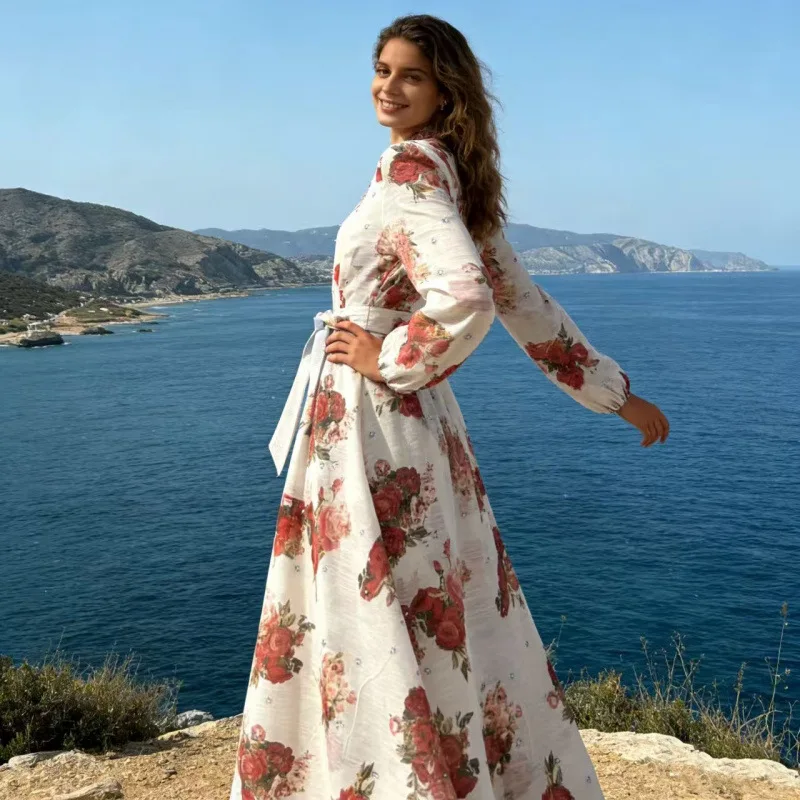 Novo 45 cores ultra slim fit longo cetim de seda Dr com cinto e alça cintura alta Street Sle Thiened Long Sve Casual D...