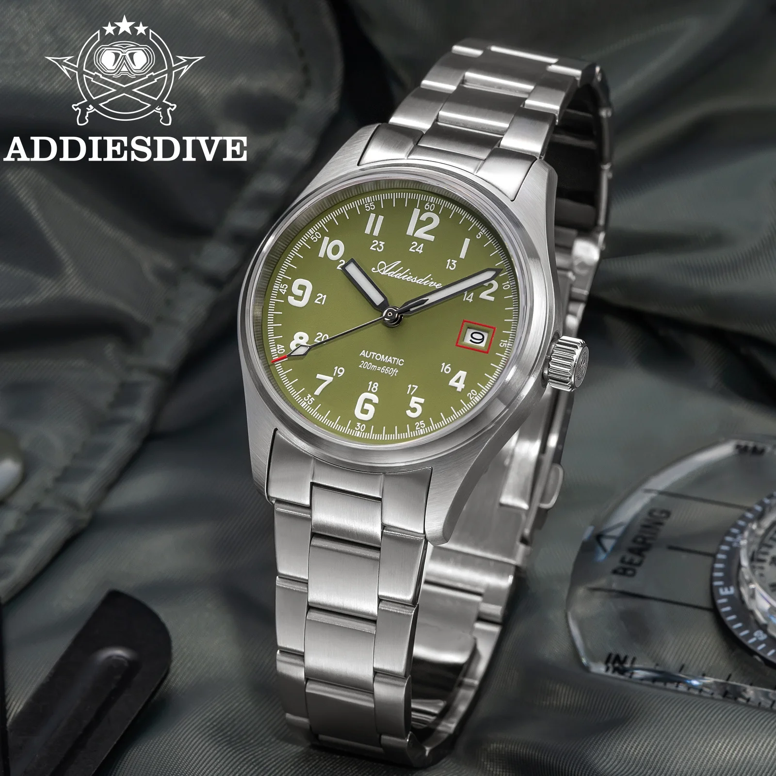 ADDIESDIVE Automatic Watch Men 39mm Luxury Sapphire 200m Waterproof Stainless Steel Luminous Date NH35 Mechanical Wristwatch New