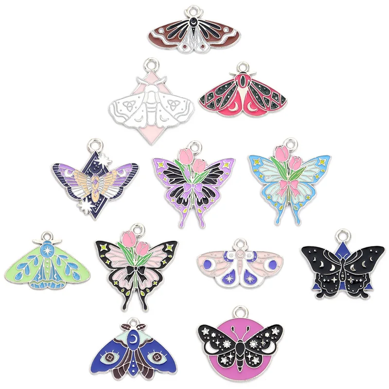 100PC/lot flower butterfly Pendant Charm animal dangle charms hanging Fit For Bracelet Necklace keychain jewelrys making