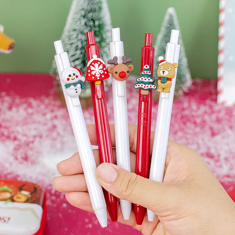 36pcs Wholesale Christmas Gift Christmas Gel Pen Student Prizes Santa Claus Reindeer Snowman Creative Gel Pen Student Stationery