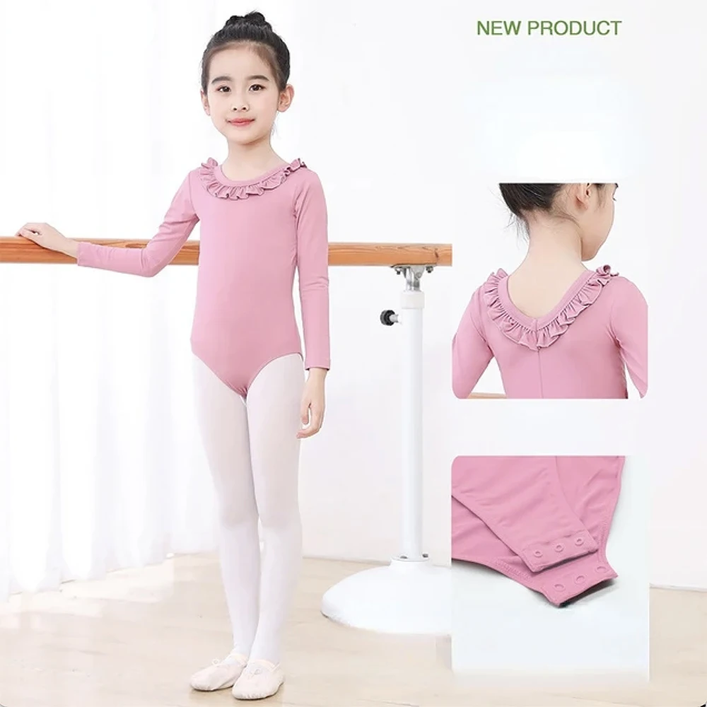 Jupe justaucorps de Ballet à manches longues pour filles, vêtements d'entraînement de danse, robe de danse de gymnastique, Costumes de spectacle de danse d'été