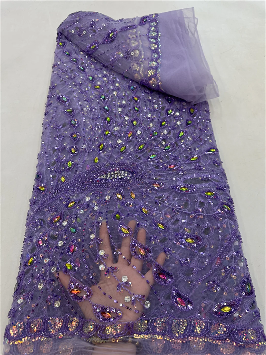 

Тюлевая кружевная ткань 2025 года с бусинами и блестками, камнями, Лидер продаж, африканская нигерийская французская ткань для элитного свадебного платья для шитья невесты