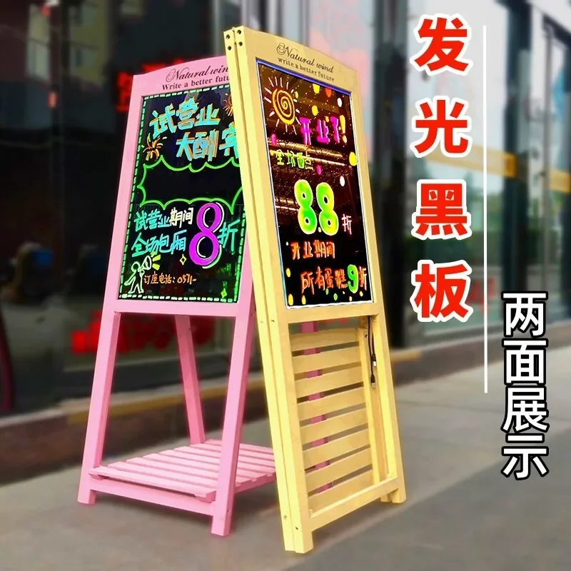 Double-sided blackboard billboard store with led light-emitting door handwritten display board floor-to-ceiling fluorescent boar