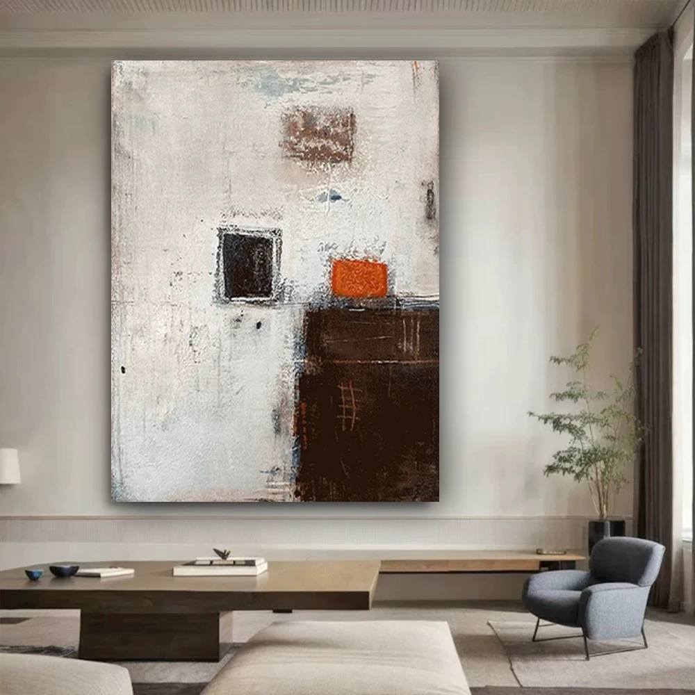 

100% Hand-Painted Abstract Oil Painting On Canvas Brown yellow wall art image Modern Paints big mural for home Living room decor