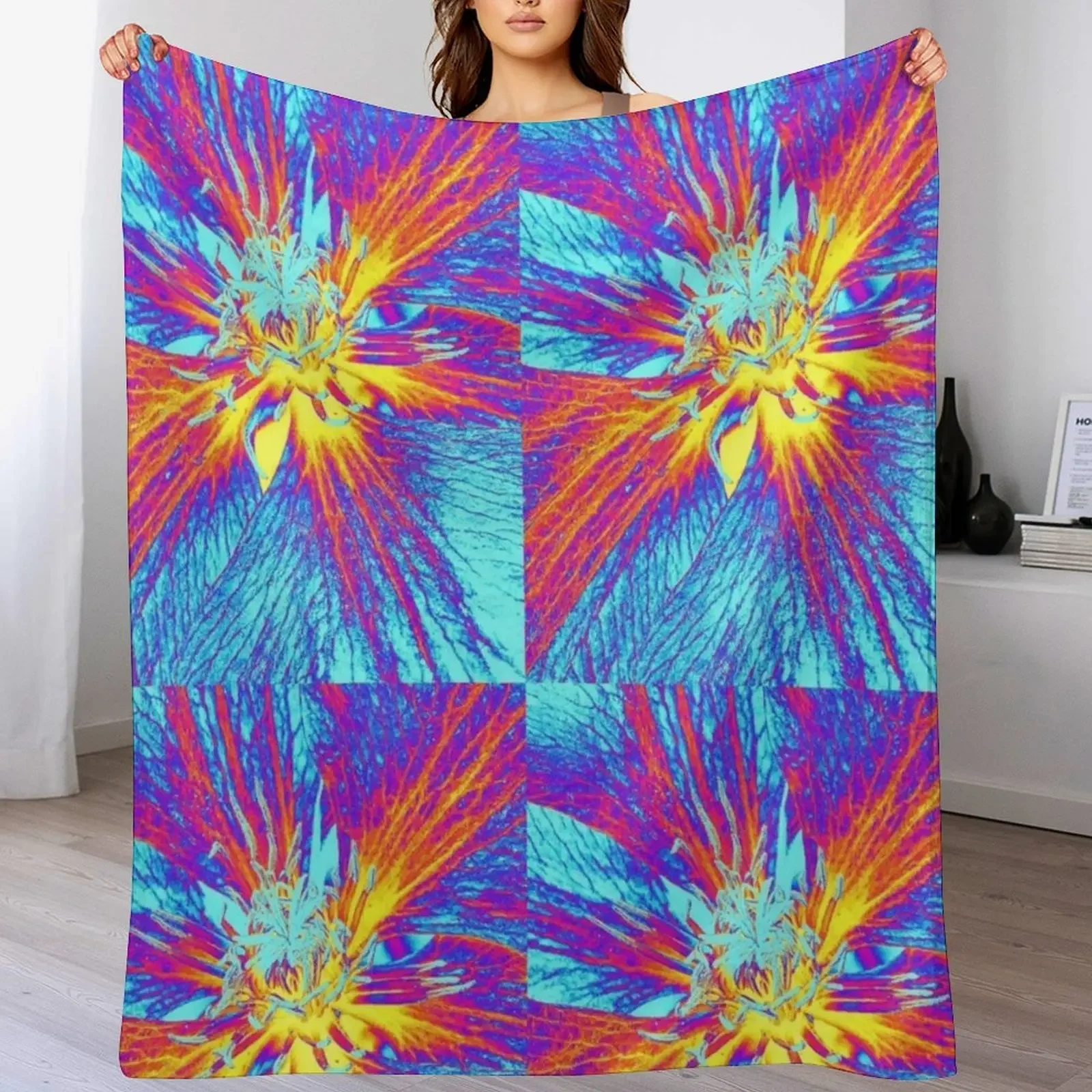 COLOUR EXPLOSIONKIALESDESCOPEARTNO 1 Throw Blanket Soft Comfort Blanket for Reading Watching TV