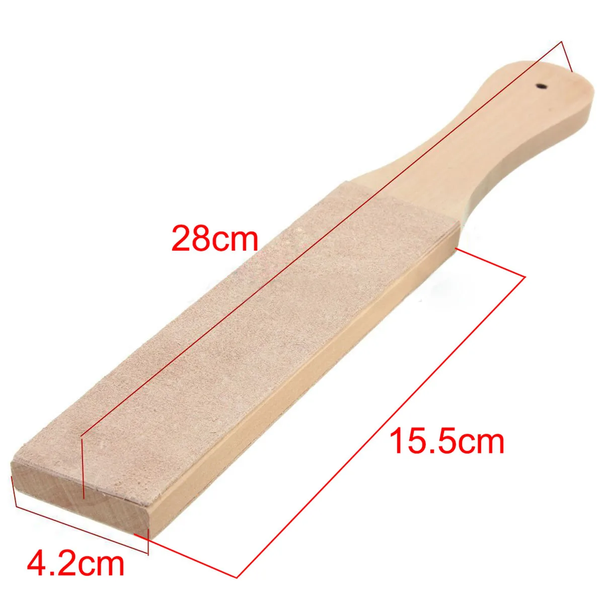 Adaee Leather Sharpening Strop With Wooden Handle Handmade Razors Polishing Board For Home Tools Grinding Paste
