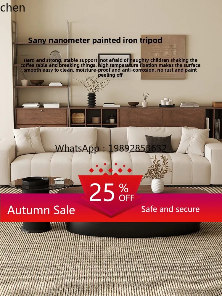 

antique walnut color solid wood coffee table living room small apartment special-shaped combination