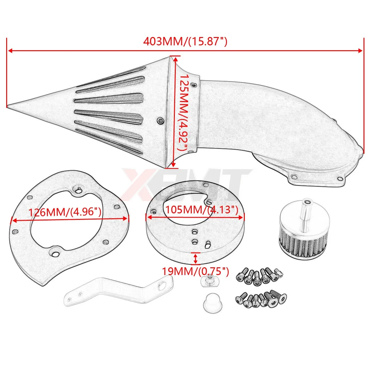 Spike Air Cleaner Intake Filter Kit For Honda VTX1300 VTX 1300 Black/Chrome Aftermarket Motorcycle  Air Filters