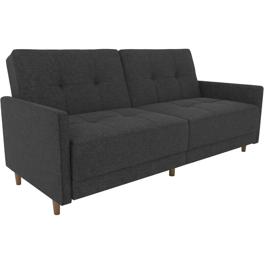 

Andora Coil Futon Sofa Bed Couch with Mid Century Modern Design