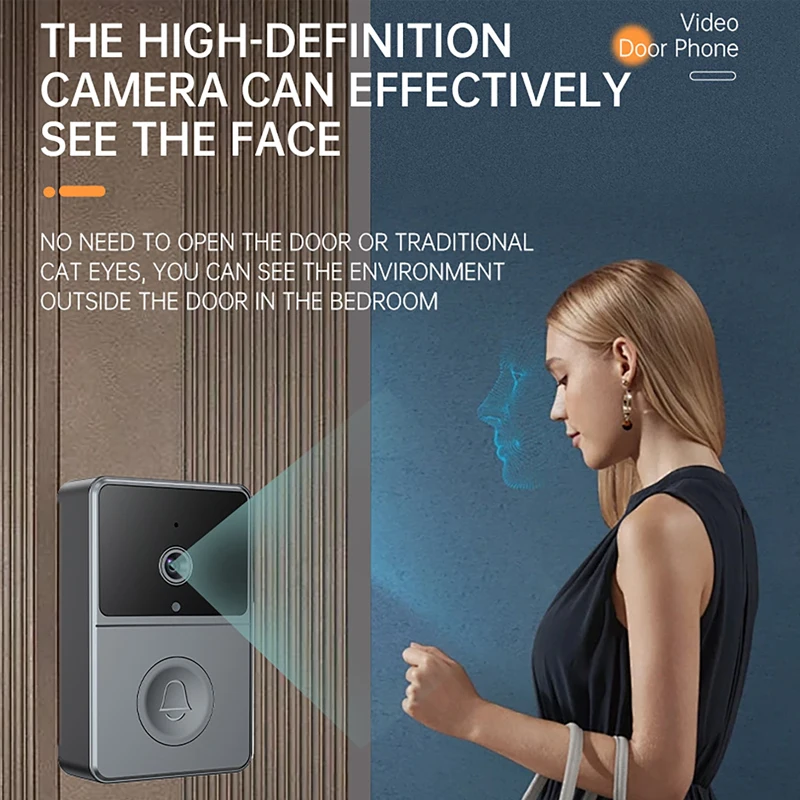 2.4G Wireless Smart Video Doorbell With Camera for Home Security Two-way Voice Intercom Night Vision 4.3-inch Visual Door Bell