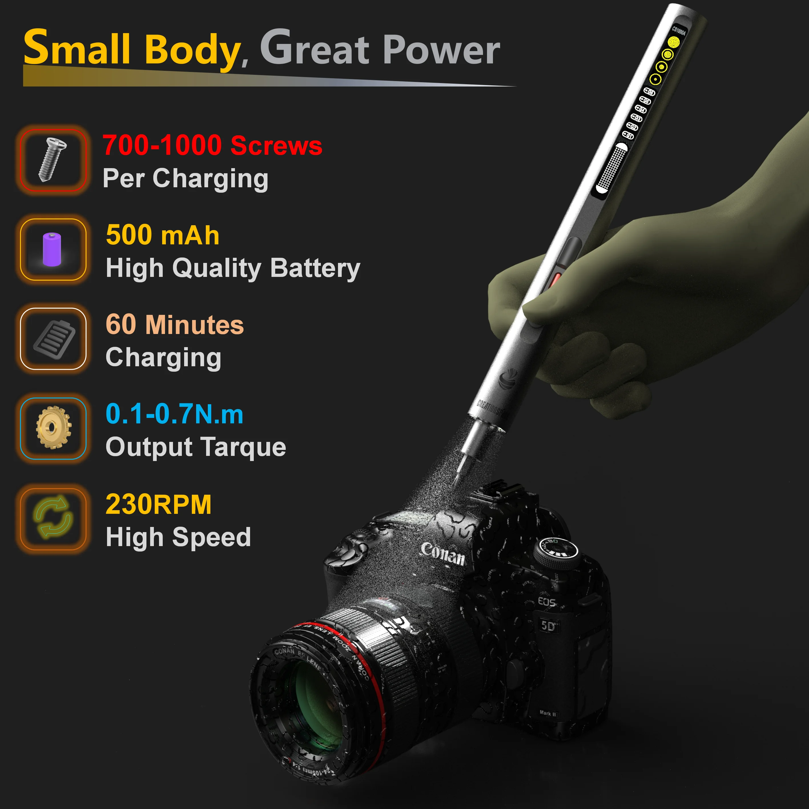 Creationspace Mini Power Screwdriver Set Electric Screwdriver Kit Cordless Screwdriver Repair Tools for Phone Set
