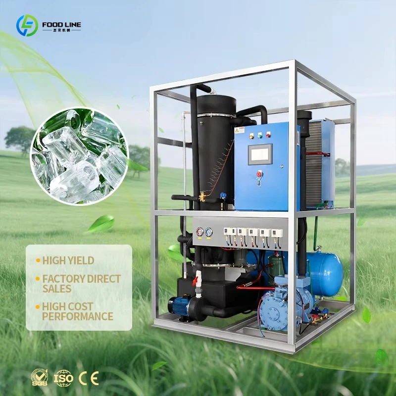 Tube Ice Making Machine Smart PLC Controlled with Variable Frequency Compressor and Vertical Pump for Metallurgical Plant
