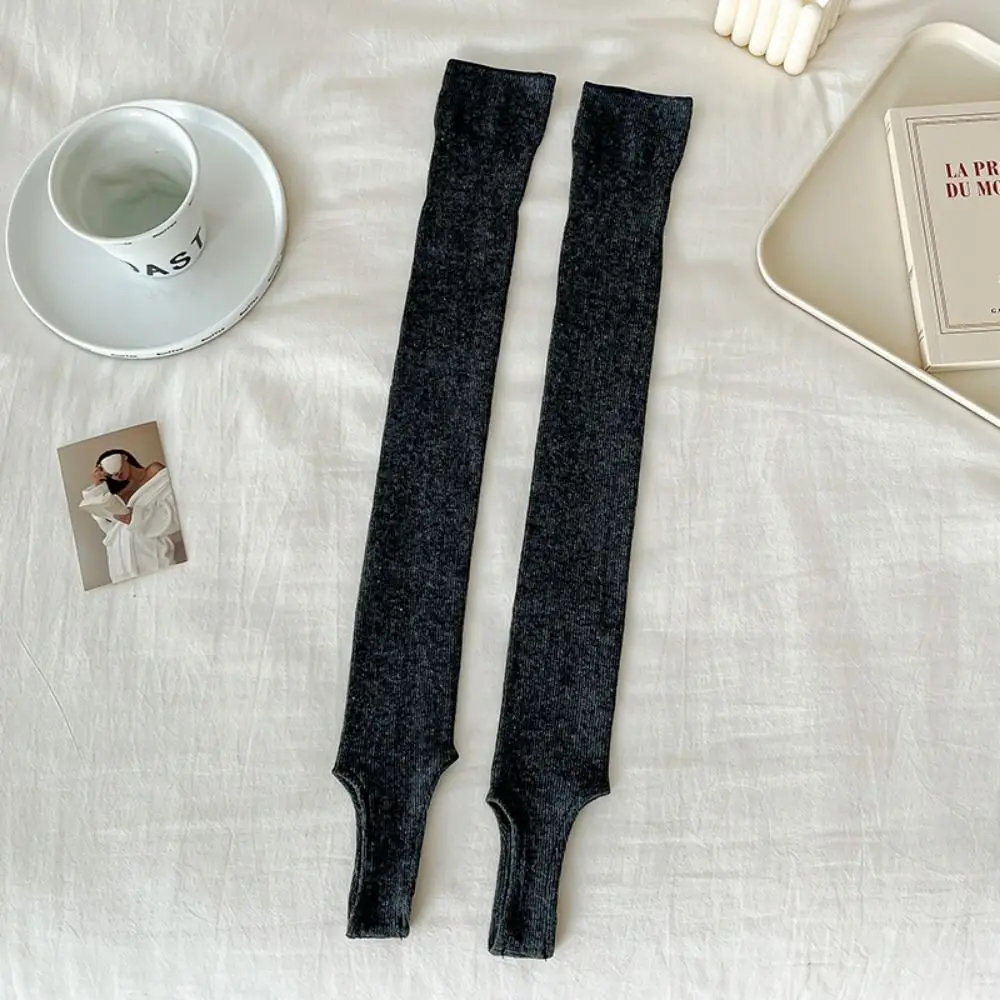 Ins Thick Simple Long Knee High Socks Vertical Stripes Mid-calf Calf Socks Stepping on Feet Sun Protection Stacking Socks Spring