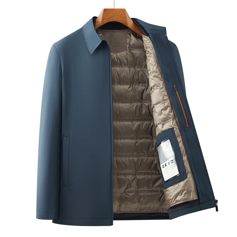 

Новые зимние модели, мужской тонкий пуховик, уличная куртка со съемной подкладкой, мужская одежда