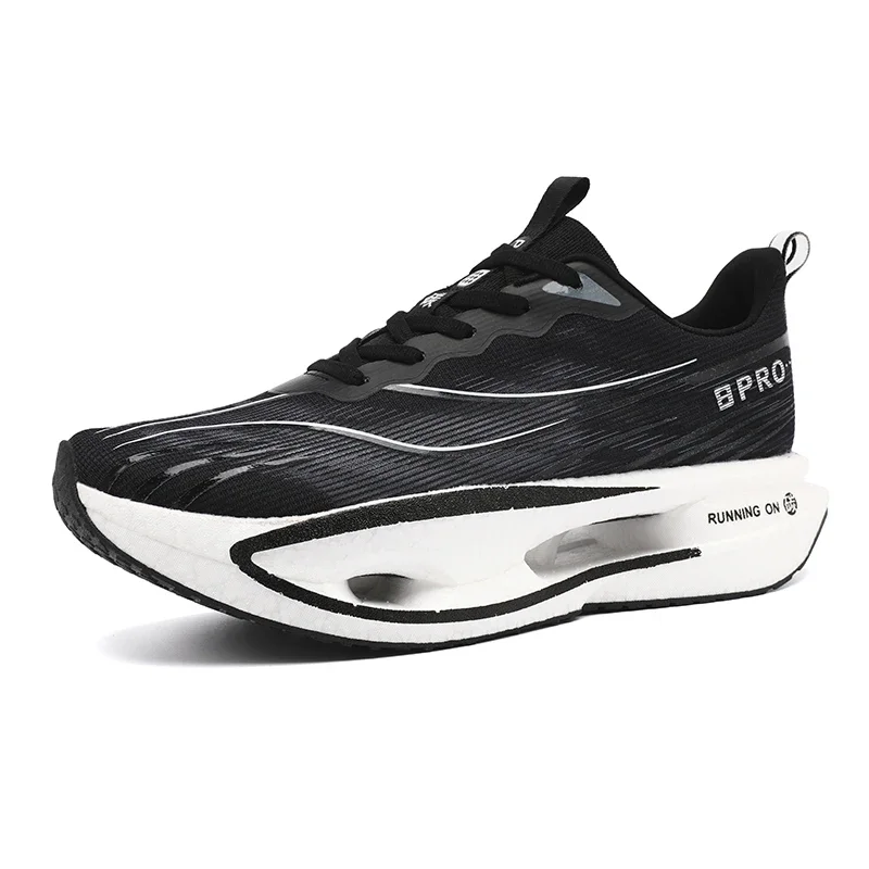 New Cushioning Running Shoes for Men Lightweight Lace Up Carbon Plate Sports Women Non-slip Outdoor Athletic Male Sneakers
