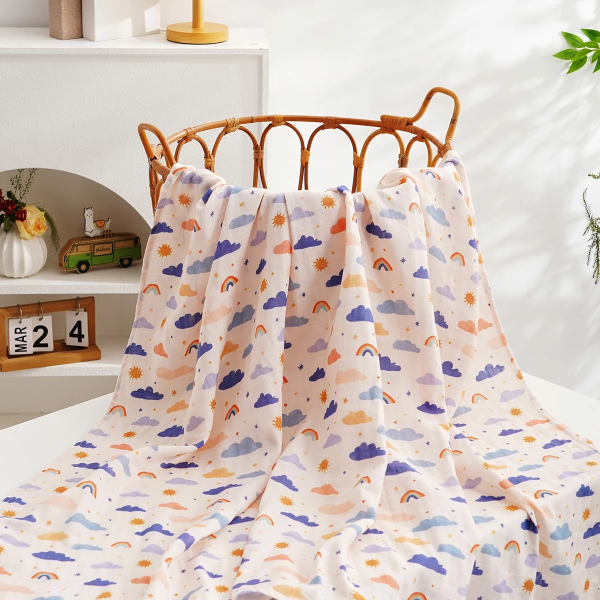 

Двухслойное детское одеяло HappyFluent New One Piece для мальчиков и девочек, незаменимое для новорожденных.