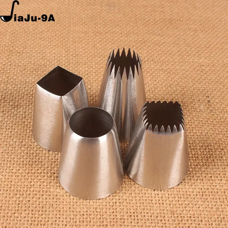 Large Size 4PCS/SET Pastry Nozzles Cake Decorating Tools Icing Piping Nozzle Baking Accessories#F02 F06 R22L 9FT