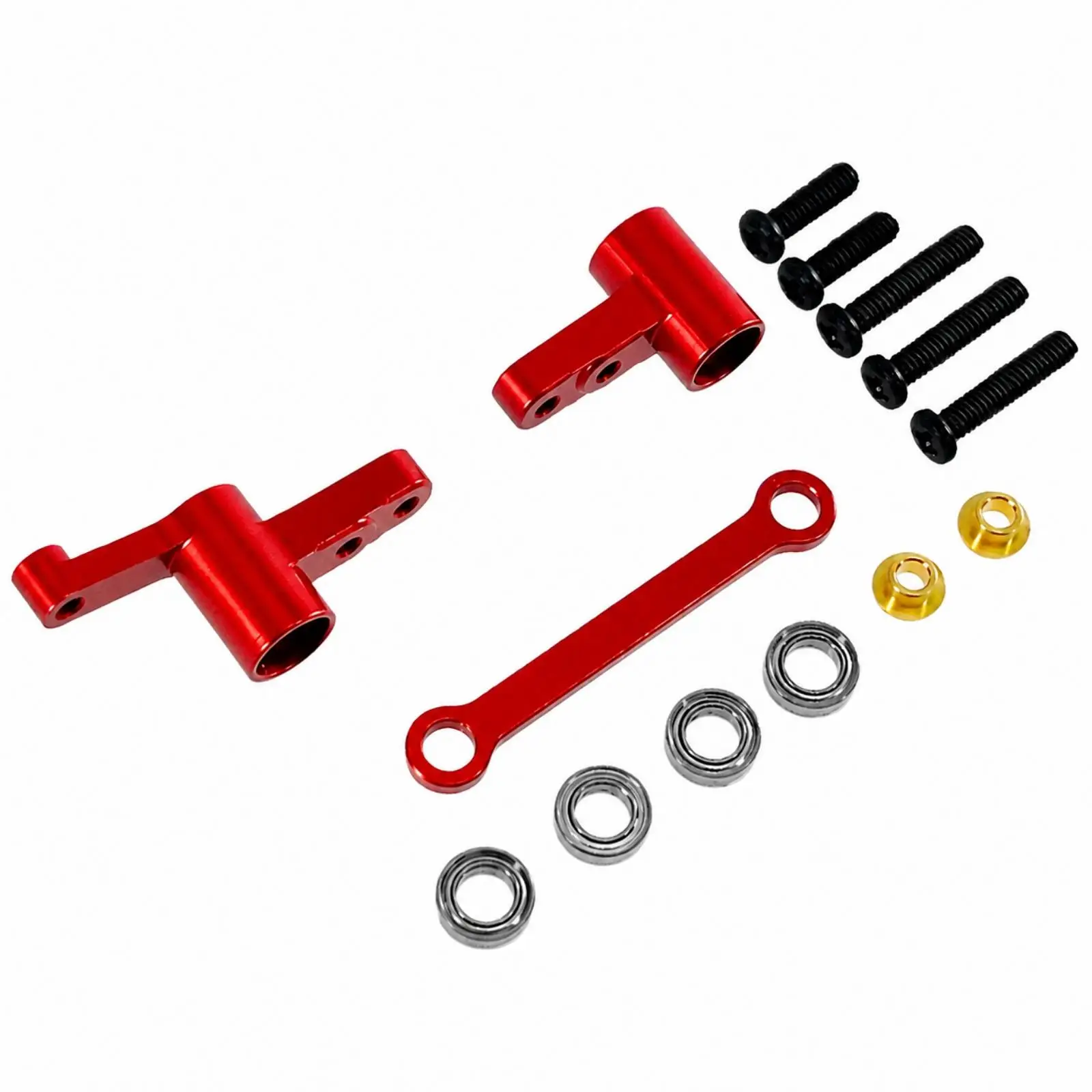 RC Car Steering System Metal Replacement Part for 1/14 Model 14209 14210 14211 Upgrade Kit with Bearings and Arms Enhancing