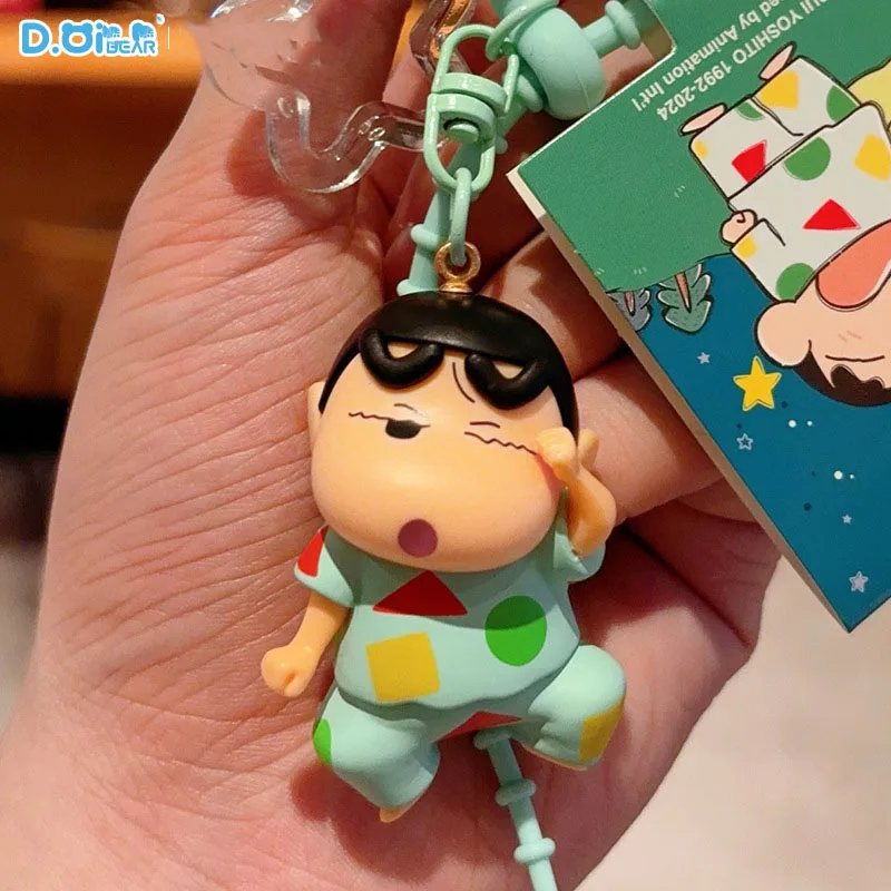 Miniso تلوين شينشان المفاتيح Kawaii بيجامة سلسلة سيارة المفاتيح قلادة Ins الكورية الكرتون أنيمي صديق جيد هدية عيد ميلاد