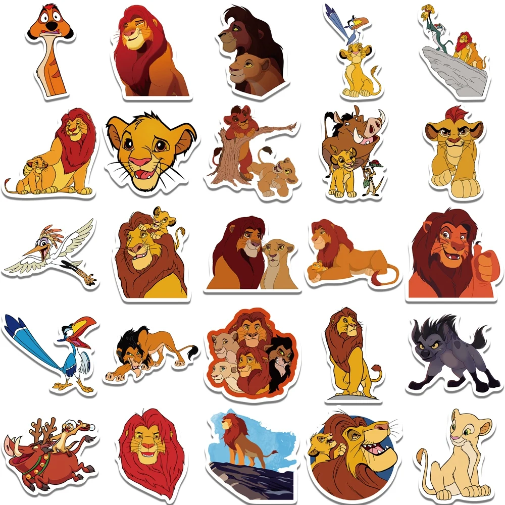 10/30/50PCS Classic Disney Movie The Lion King Cartoon Stickers DIY Luggage Phone Laptop Toy Sticker Waterproof Decals For Kids