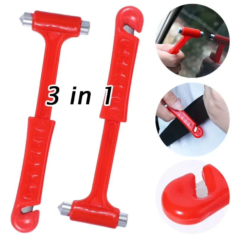 3 In 1 Car Safety Hammer Window Breaker Escape Emergency Universal Cars Buses Trucks Glass Breaking Seat Belt Cutter Tools view 3