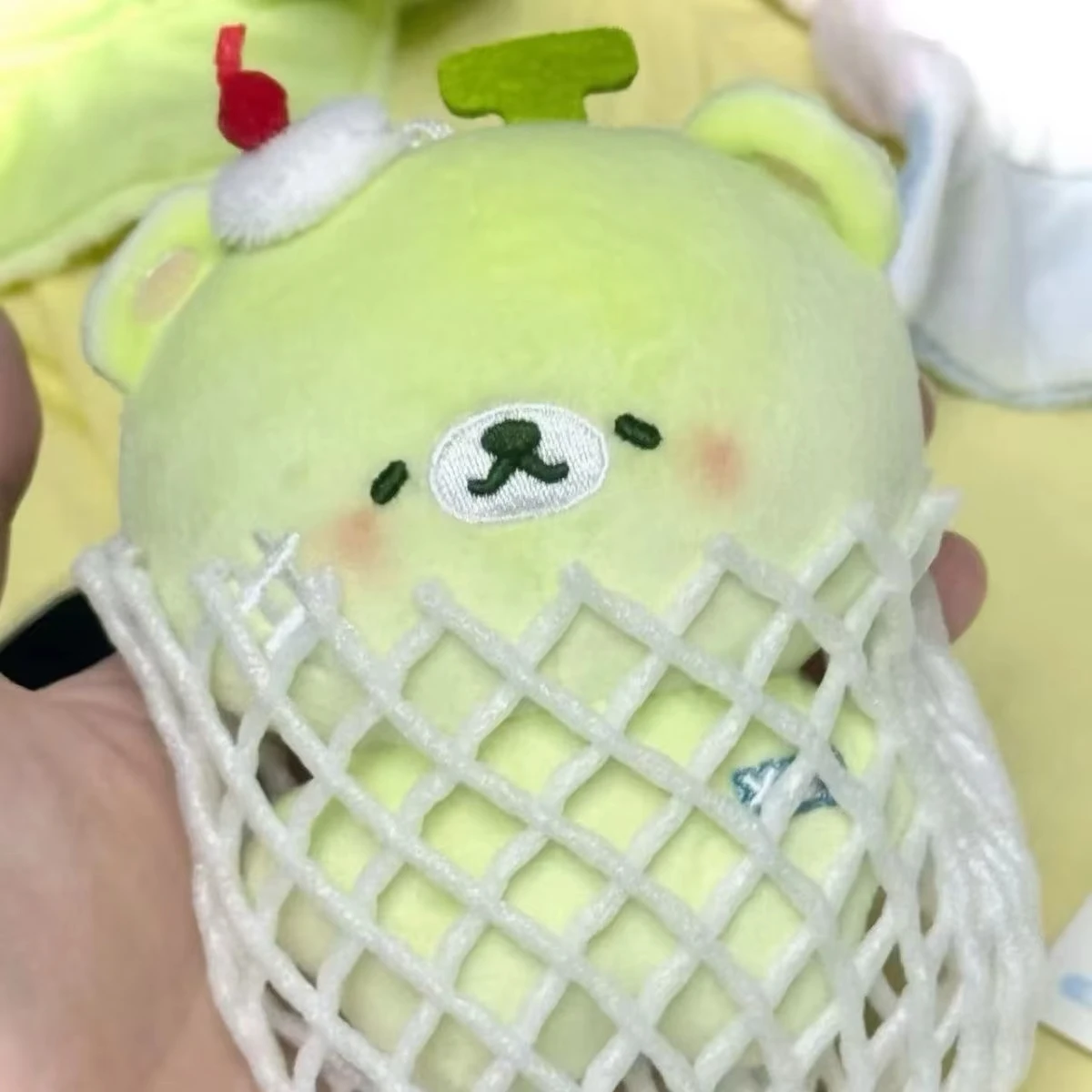 Cute Melon Bear Cherry Cat Plush Keychain Adorable Soft Doll Bag Charm Unique New Style Ornament Accessory Surprise Gift