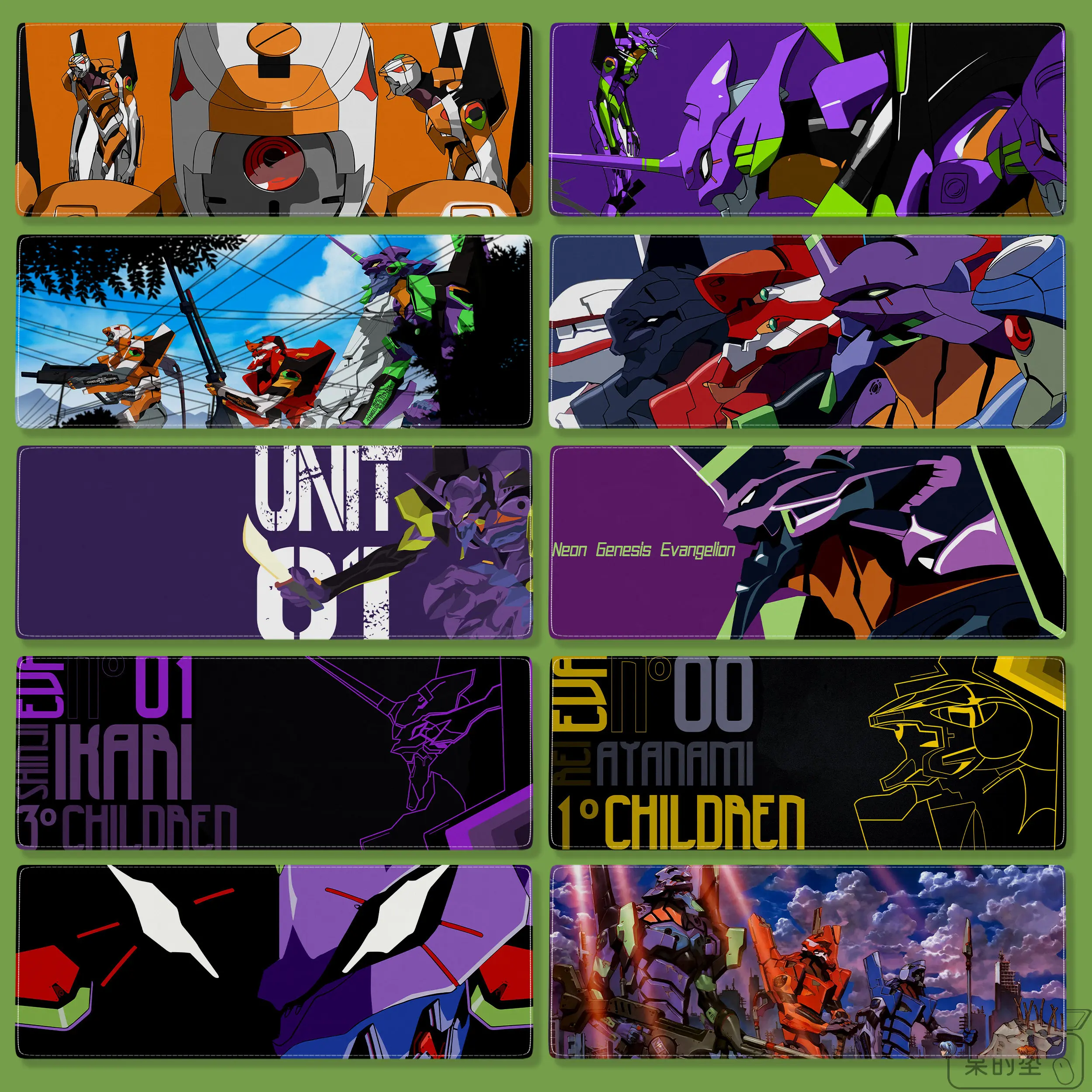 

Neon Genesis Evangelion Large Mouse Pad EVA Unit-01/00/02 Mecha Battle Scenes Anti-Slip Stitched Edge Gaming Office Desk Mat