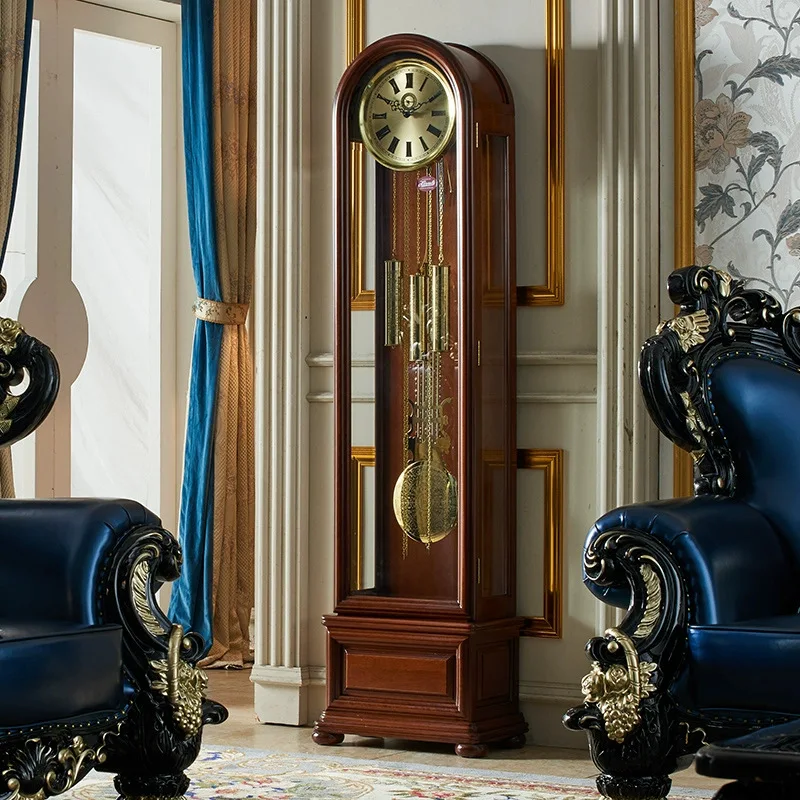 New Chinese retro floor clock, living room clock, vertical clock, mechanical American pendulum clock