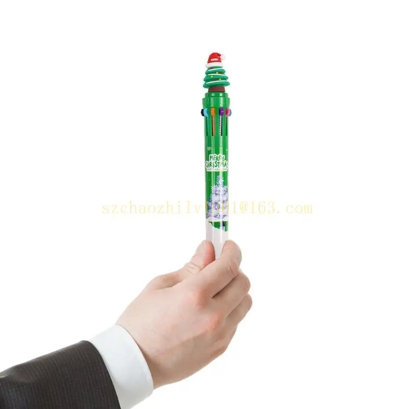 قلم حبر جاف لعيد الميلاد قابل للسحب متعدد الألوان للأطفال، لمكافأة الطلاب كلاس لصالح حفلة عيد الميلاد