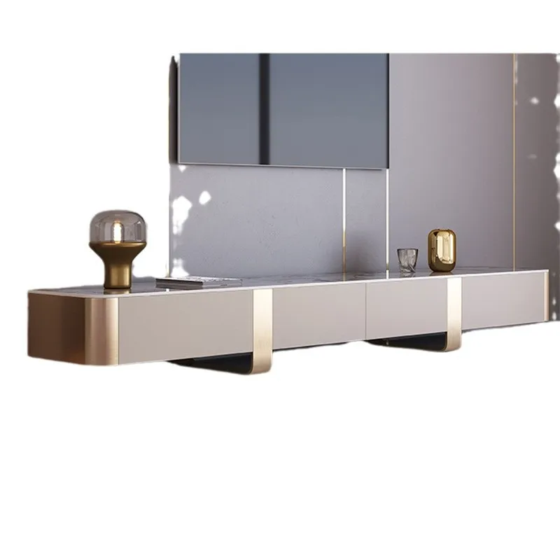 

Light luxury rock slab coffee table living room household size apartment living room square edge table modern simple rock