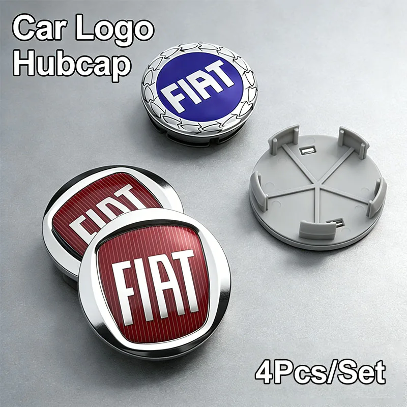 Couvercle central de roue de voiture, 4 pièces, capuchon de moyeu, accessoires automobiles pour FIAT Abarth 500 Tipo FR Panda Argo Freemont Viaggio Bravo Punto Doblo