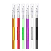 Leather Craft Carving Tool Stainless Steel Leather Carving Knife Cutting Knife with 5 Replacement Blades